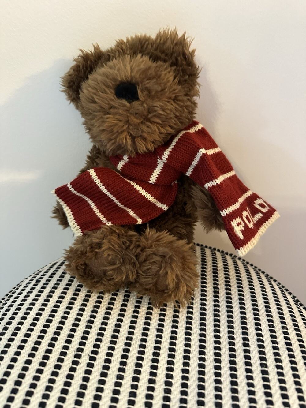 Vintage Polo Ralph Lauren 2003 Teddy Bear Plush Scarf 10" Stuffed Animal